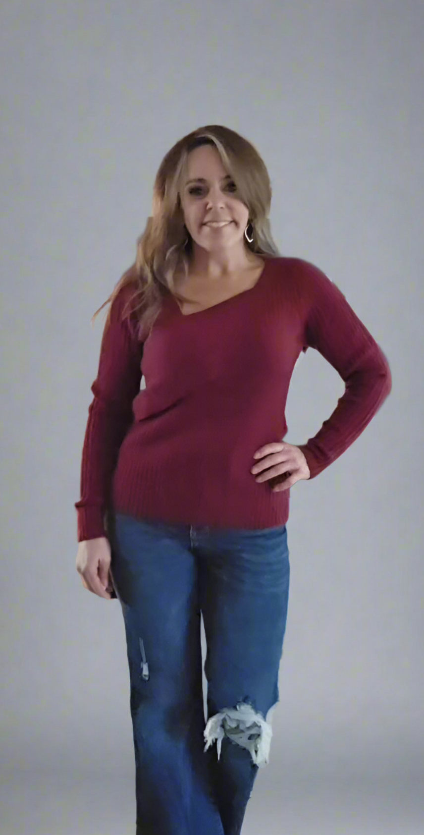 Asymmetrical Neckline Sweater
