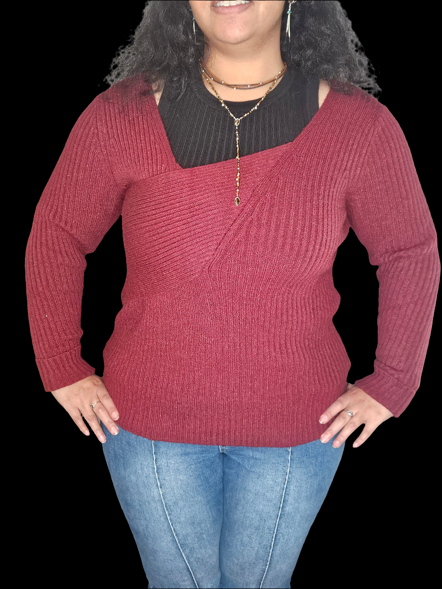Asymmetrical Neckline Sweater