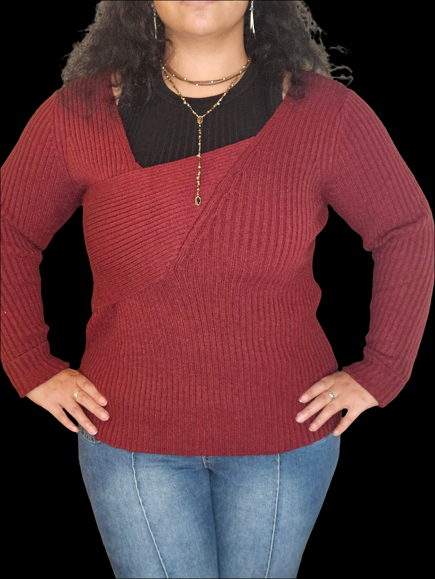 Asymmetrical Neckline Sweater