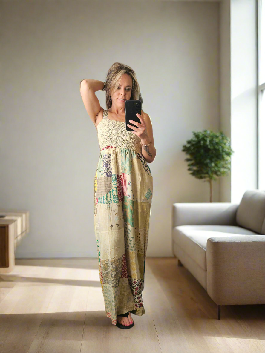 Patchwork Smocked Jumper