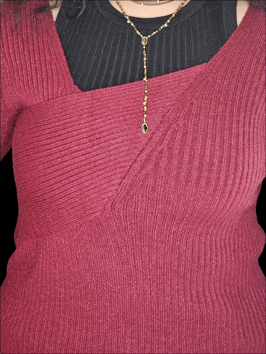 Asymmetrical Neckline Sweater