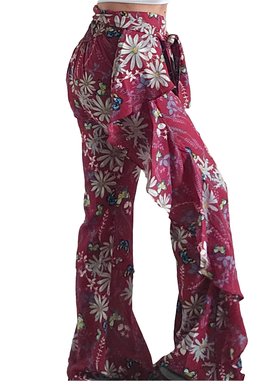 Red Floral Pants