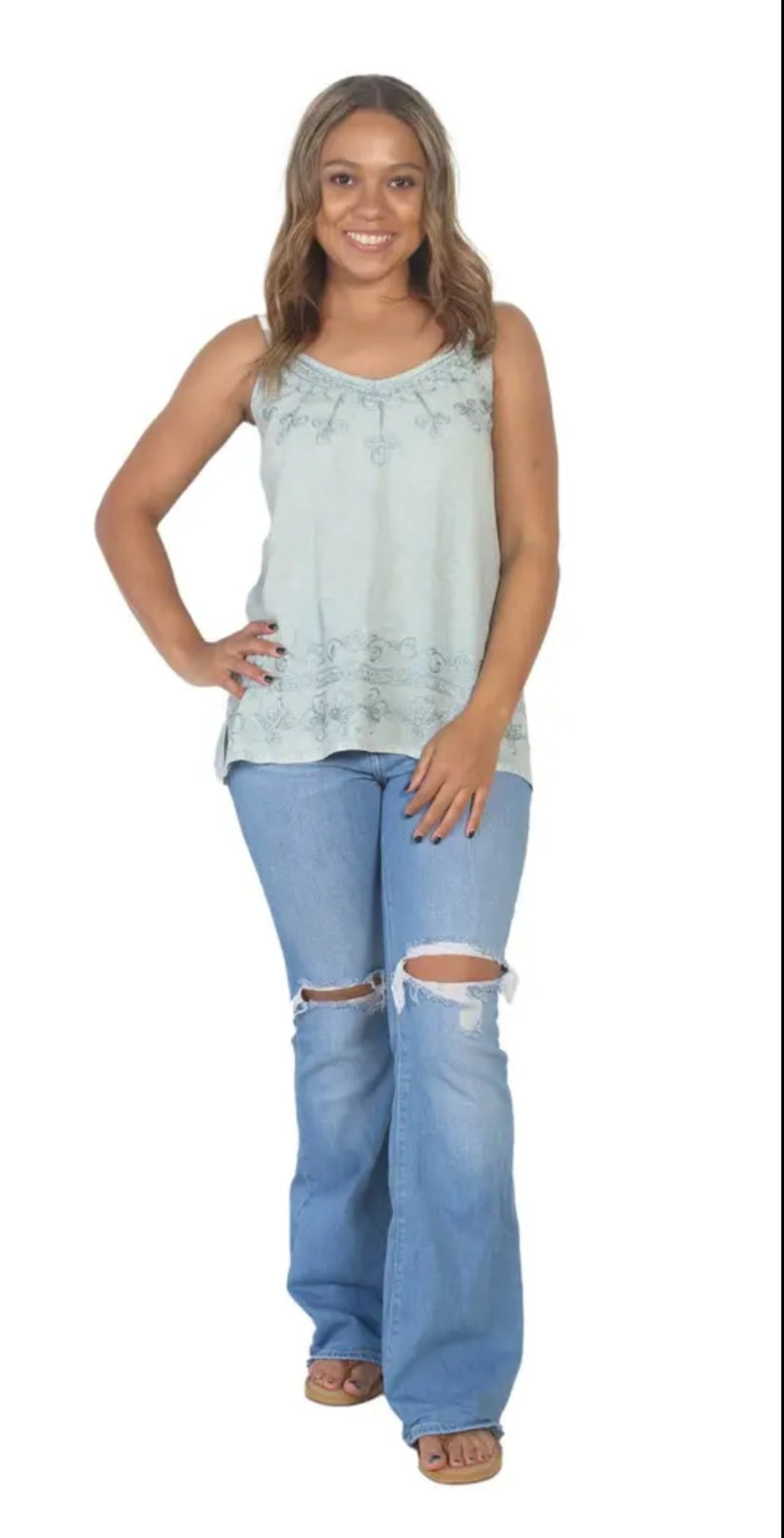 Rayon Embroidery Tank