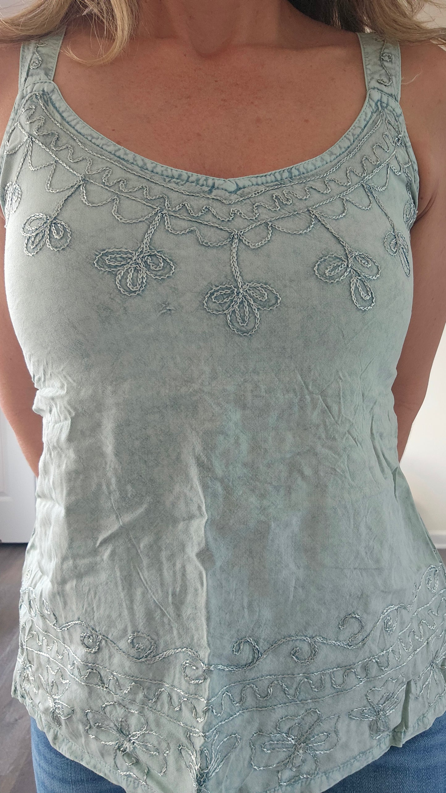 Rayon Embroidery Tank