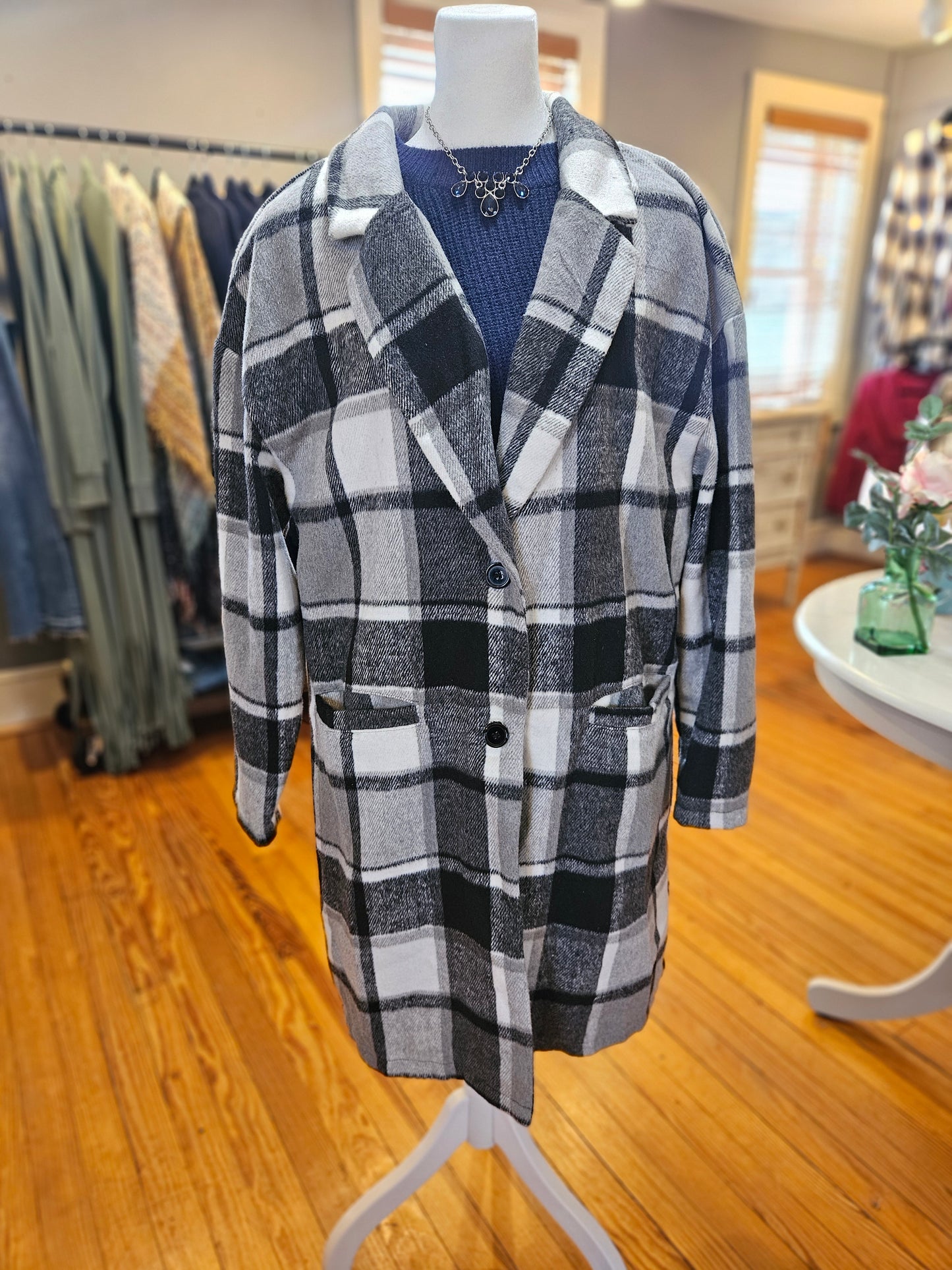 Long Plaid Jacket