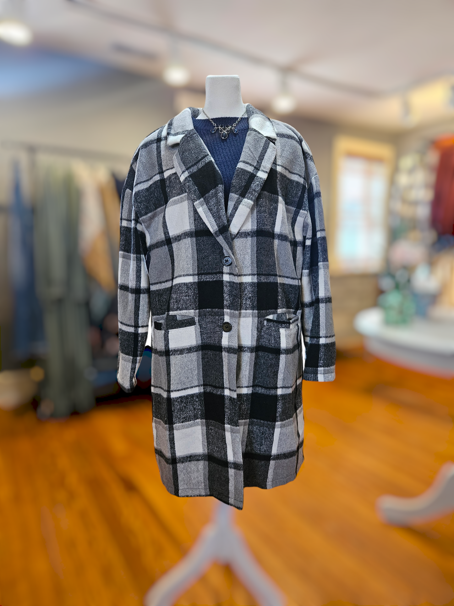 Long Plaid Jacket