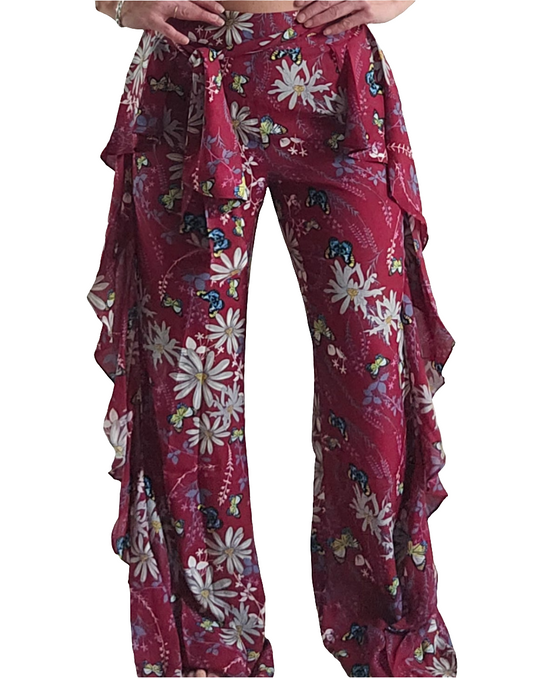 Red Floral Pants