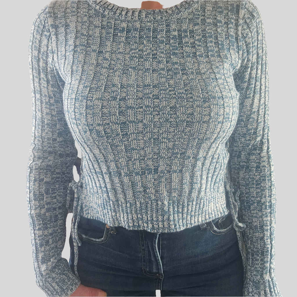 Side-Tie Crop Sweater