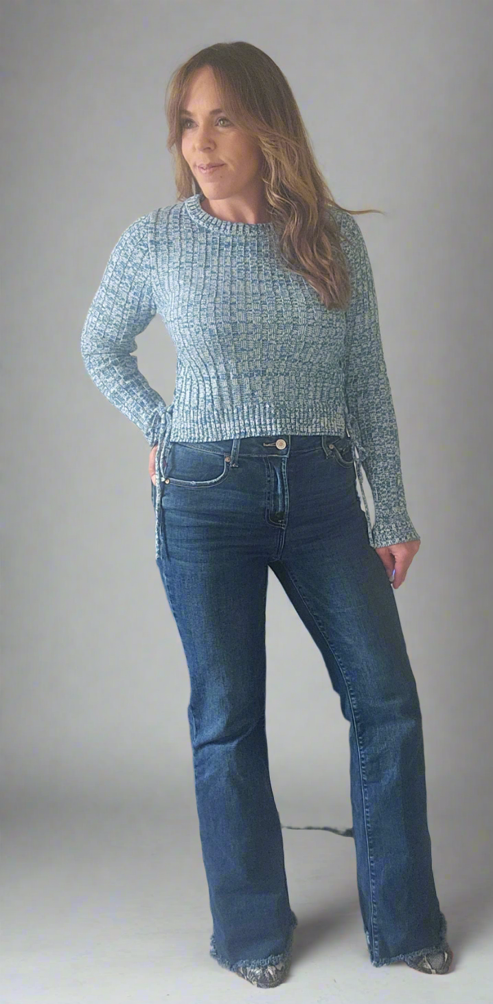 Side-Tie Crop Sweater