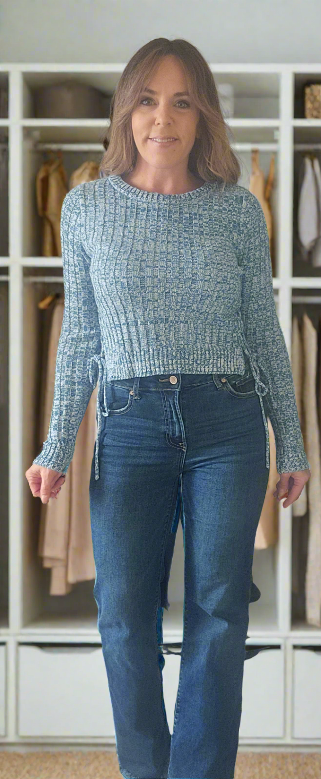 Side-Tie Crop Sweater