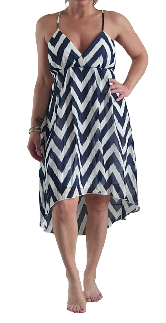 Blue and White Summer Dress