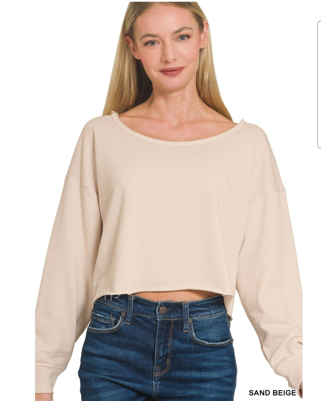 Zeanna Boatneck Crop Top