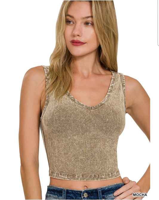 Zenana Mocha V-Neck Tank