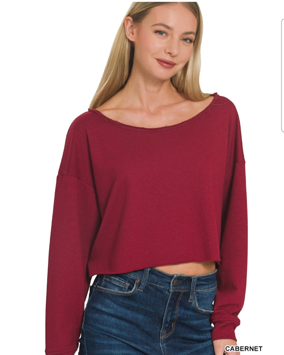 Zeanna Boatneck Crop Top