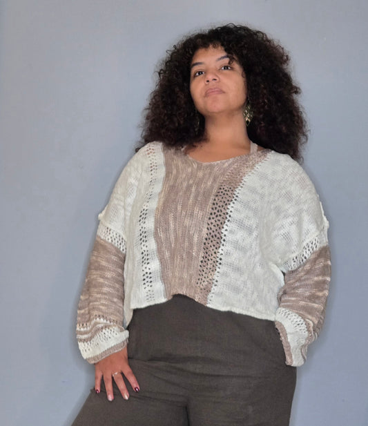 Ivory/Brown Sweater